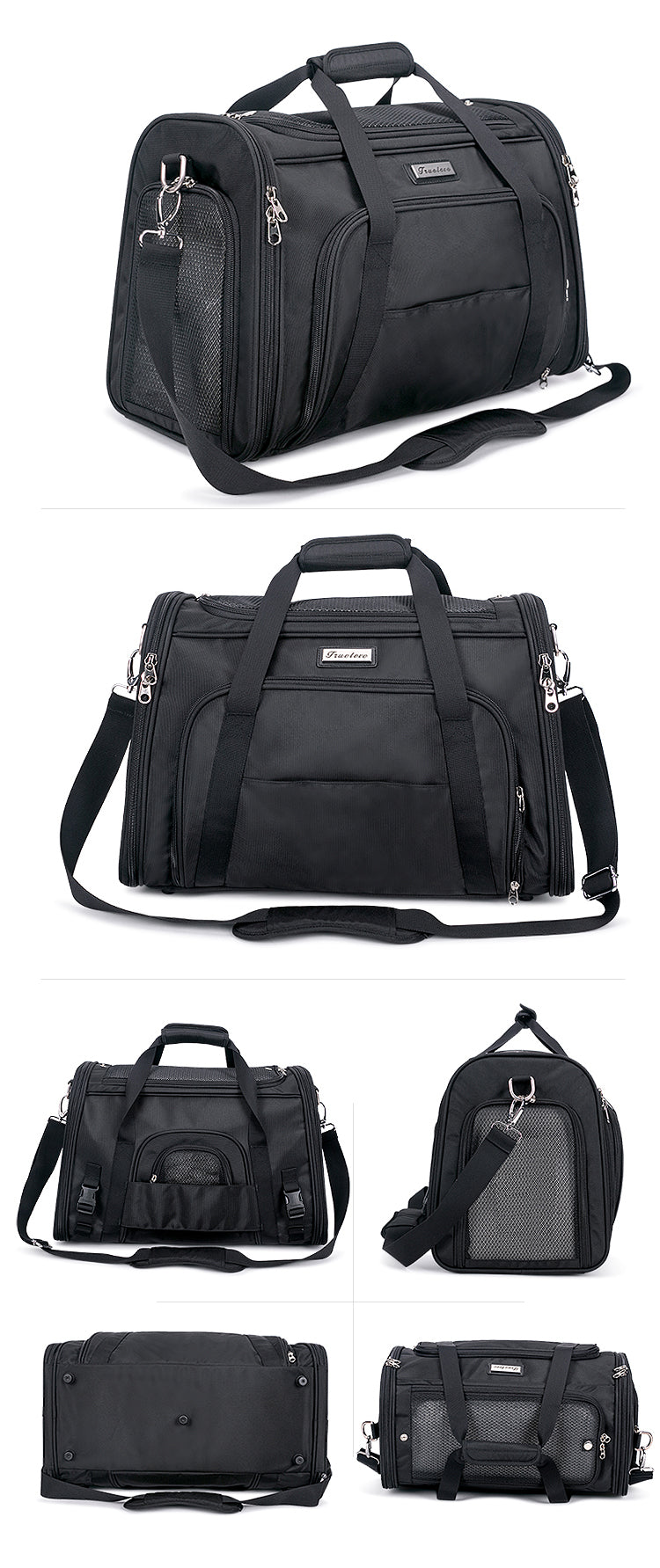 Truelove 1 Side Expandable Duffle Carrier for Dogs & Cats (Black) image 5