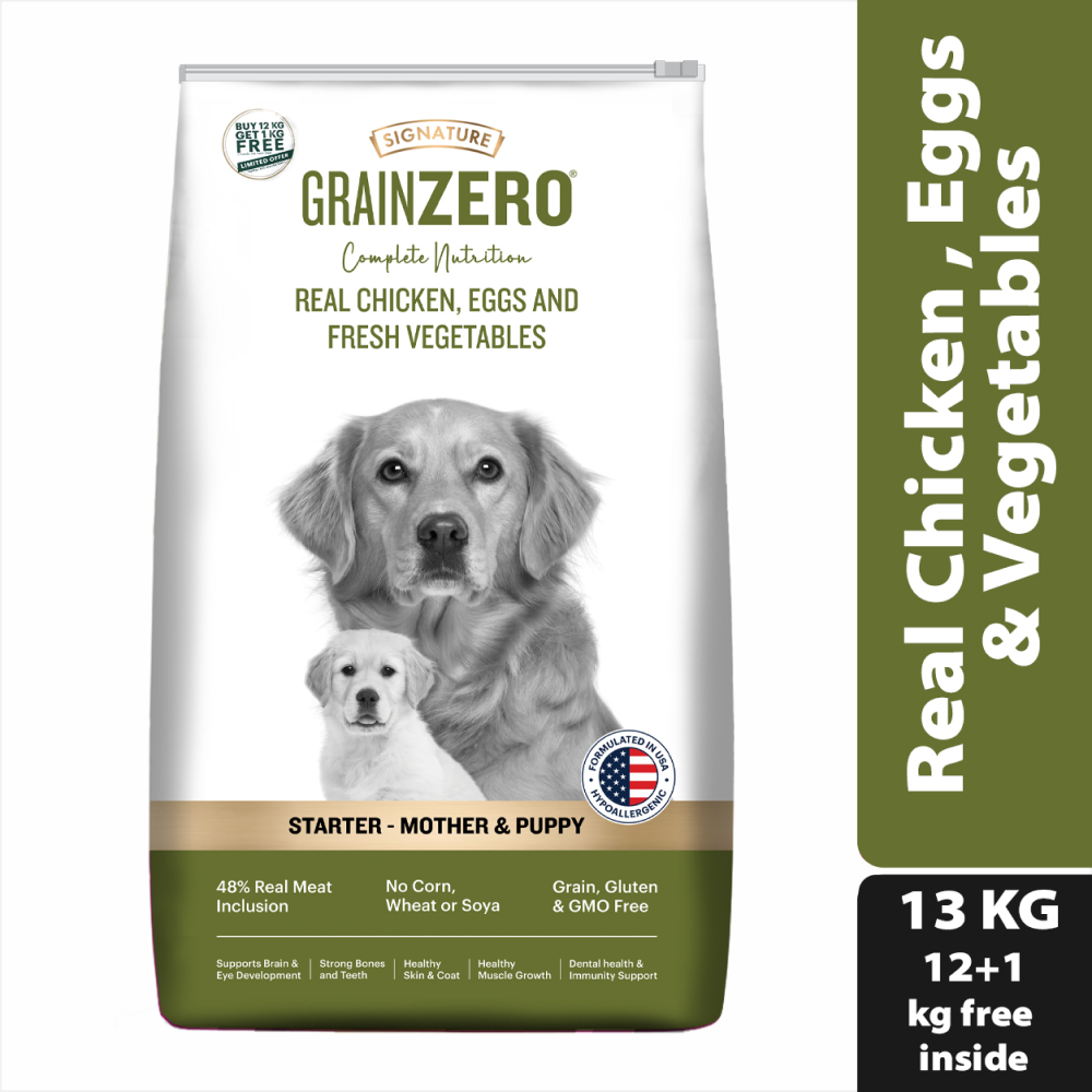 Signature Grain Zero Real Chicken, Egg and Vegetables Mother and Puppy Starter Dog Dry Food image 7