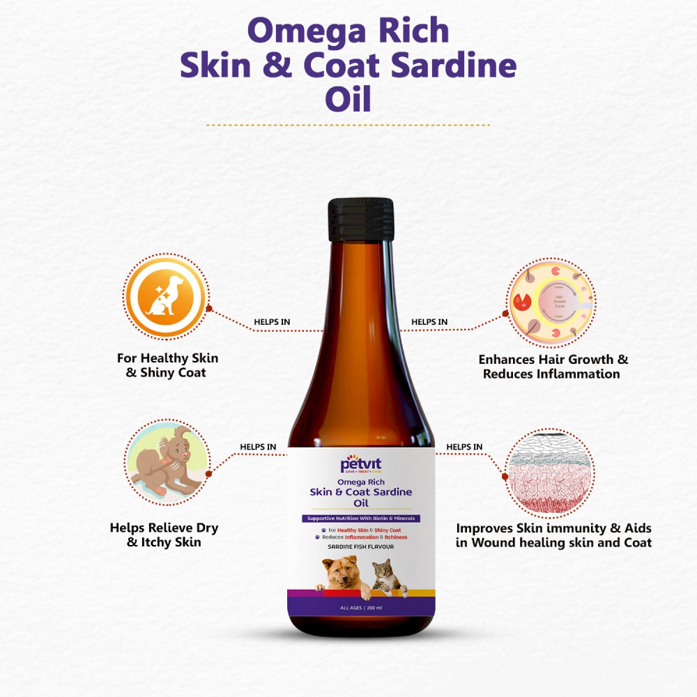 Petvit Omega Rich Skin & Coat Sardine Oil for Dogs and Cats image 4