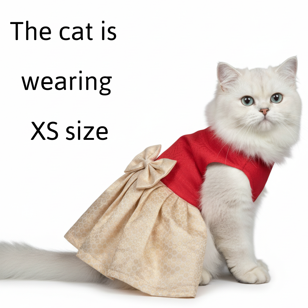 Skatrs Heritage Dress for Dogs and Cats (Maroon and Off White) image 2