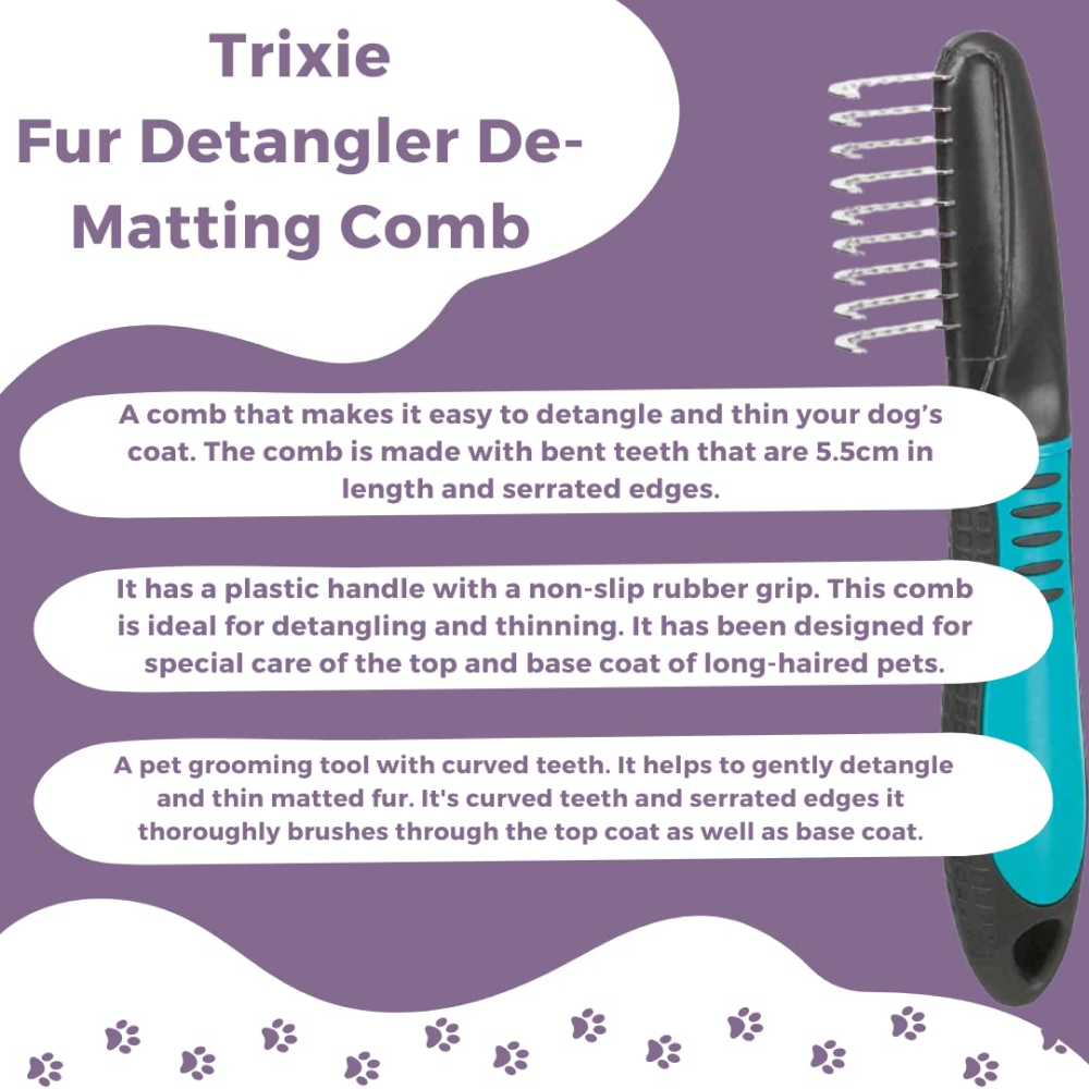Trixie Fur Detangler With Curved Teeth Brush for Dogs and Cats image 9