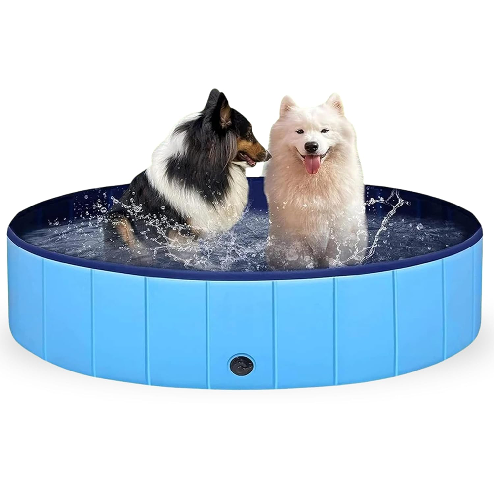 Emily Pets Foldable Non Slip Outdoor Swimming Pool for Dogs and Cats (Blue)