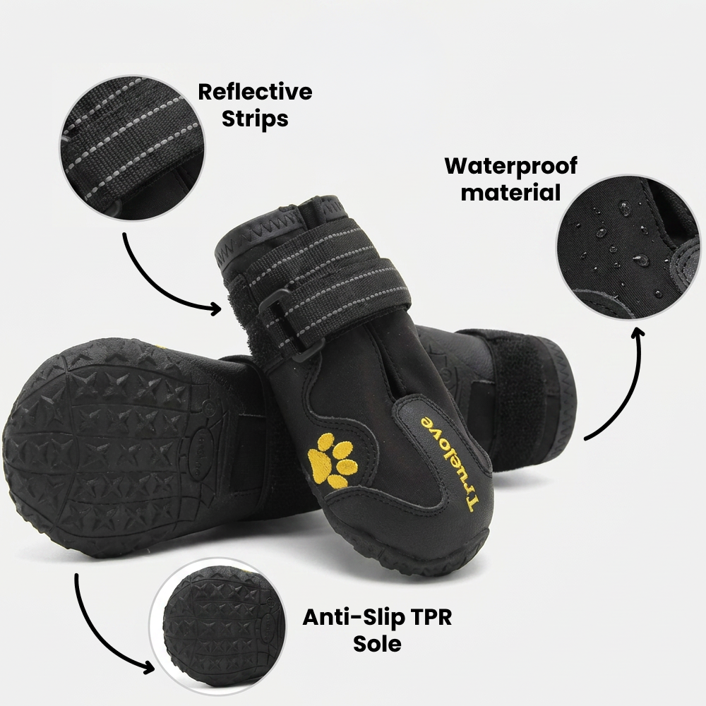Truelove Waterproof Pet Boots for Dogs (Black, Set of 4) image 4