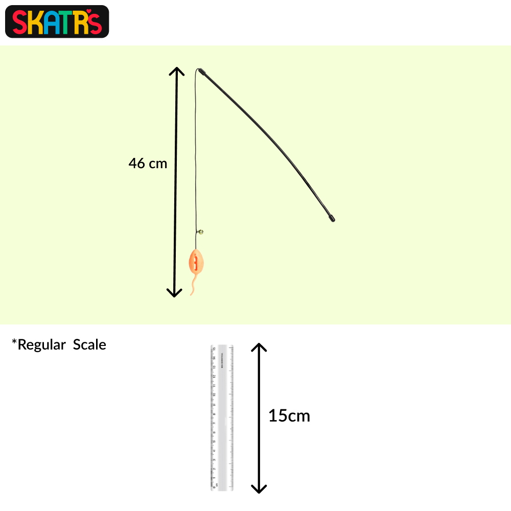 Skatrs Playing Wand with Mouse Toy for Cats image 2