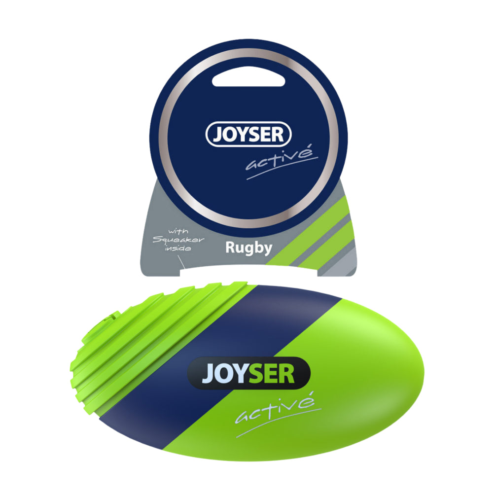 Joyser Active TPU Rugby Ball for Dogs (Blue/Green) image 1