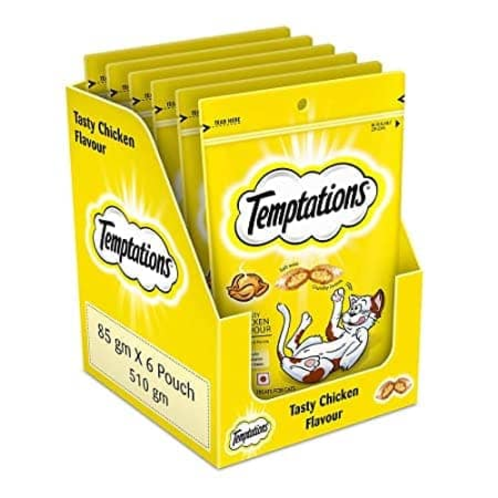 Temptations Tasty Chicken and Savoury Salmon Flavour Cat Treats Combo image 7