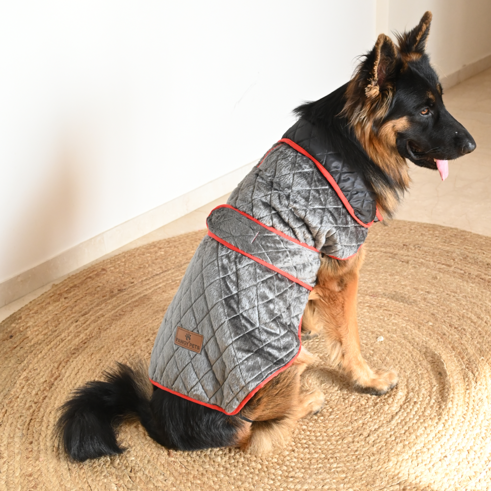 Pawgypets Reversible Quilted Jacket for Dogs and Cats (Grey/Red) image 5
