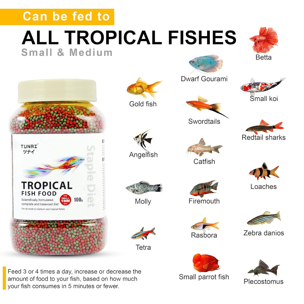 Tunai Tropical 1.2mm Floating Pellets Adult Small and Medium Fish Dry Food image 5