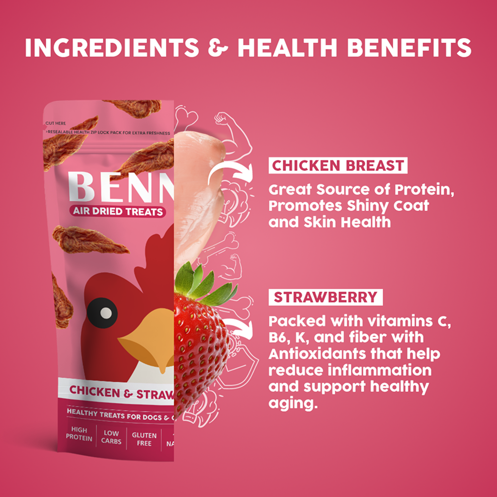 Bennys Bowl Chicken and Strawberry Jerky Dog Treats image 7