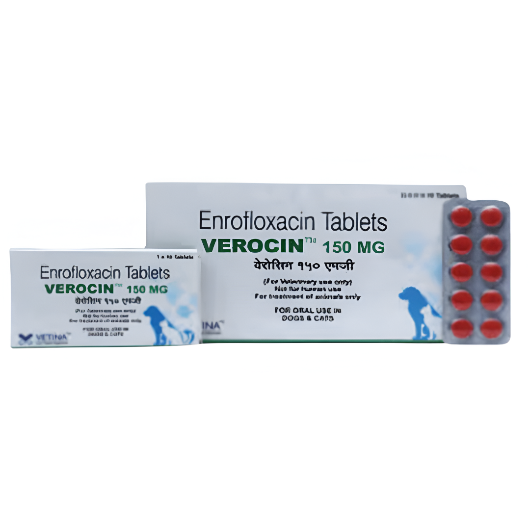 Vetina Verocin 150mg (Enrofloxacin) Tablet for Dogs and Cats