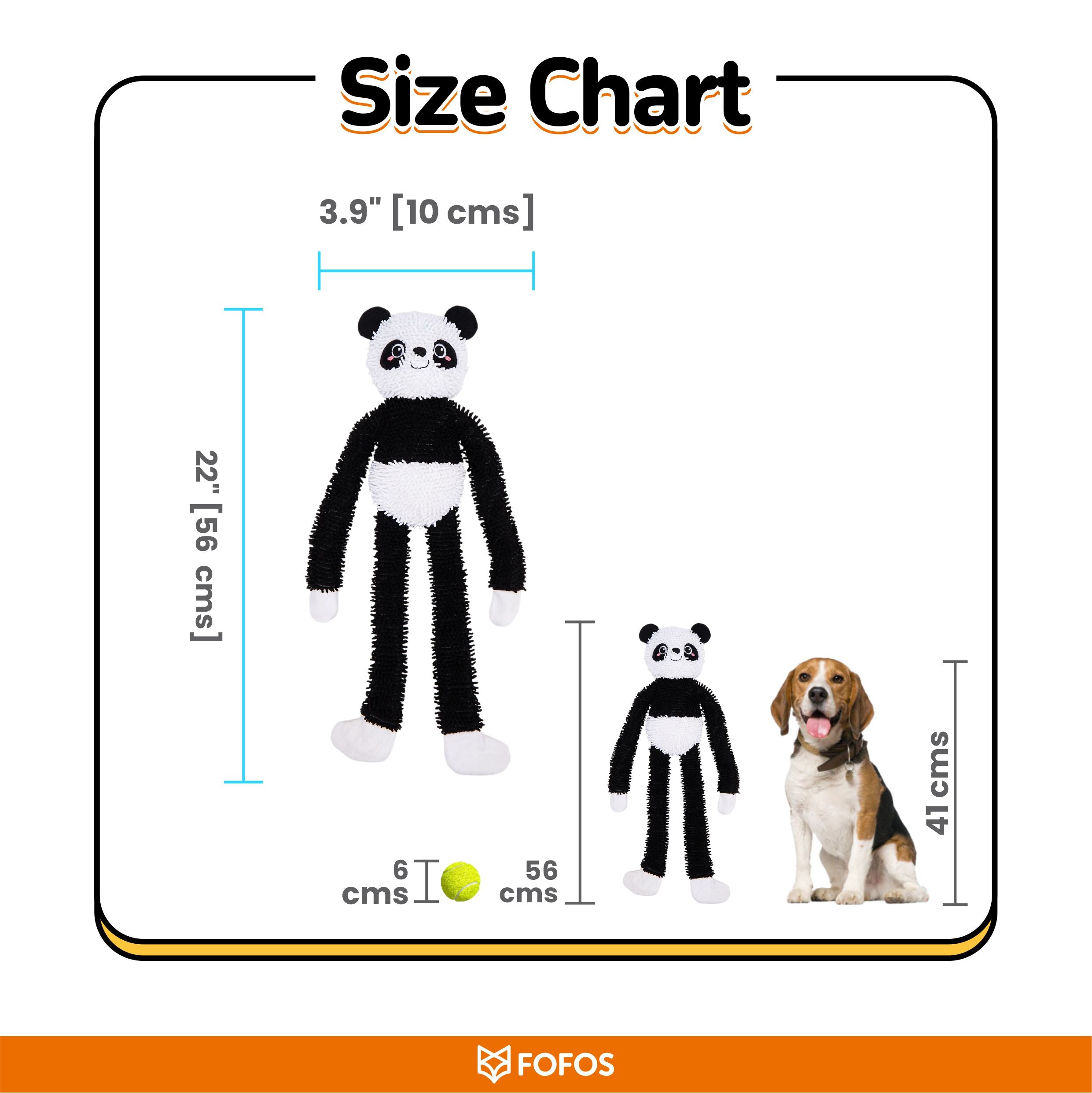 Fofos Panda Long Body Tough Plush Toy for Dogs image 2
