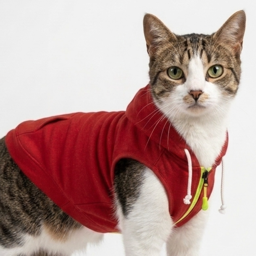 Skatrs  Breezy Hoodies with Pockets for Dog and Cats (Red) image 8