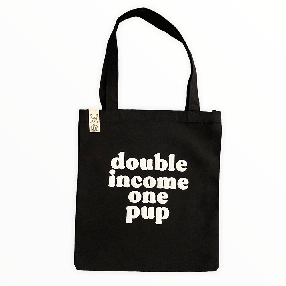 Talking Dog Club Double Income Single Pup Carry All Tote Bag for Women (Black)
