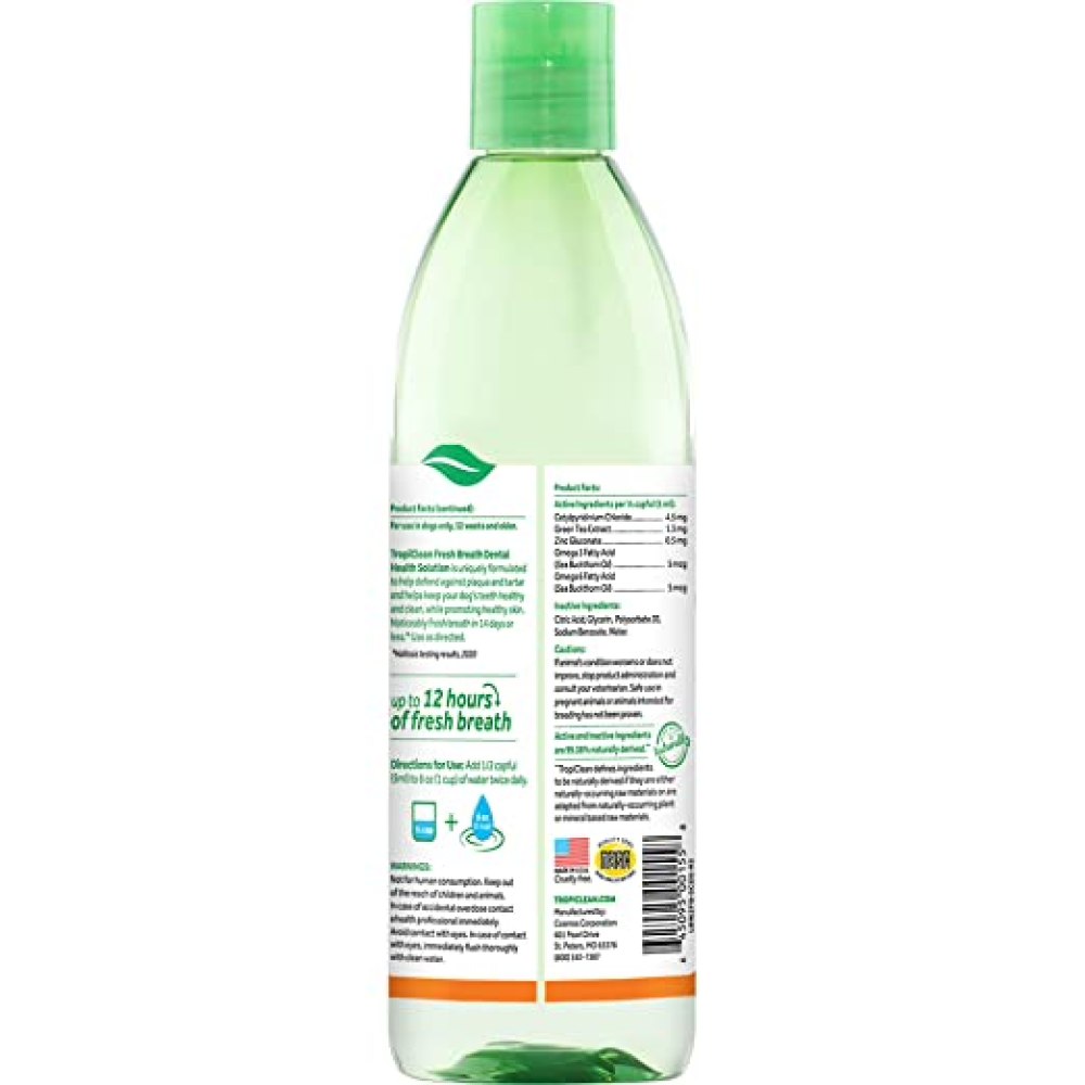 Tropiclean Fresh Breath Skin & Coat Water Additive for Dogs image 2