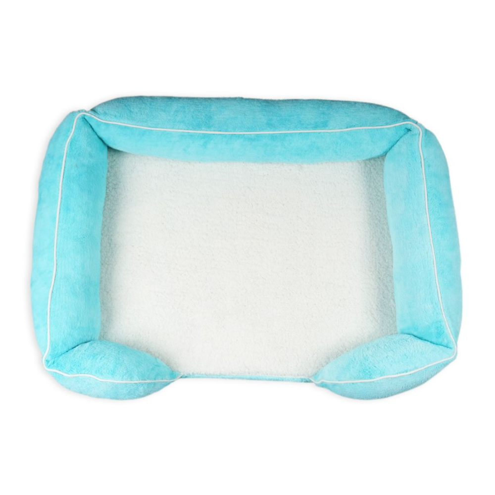 Petter World Ultra Luxury Micro Fur Orthopedic Sofa Bed with Sherpa Fur Cushion for Dogs and Cats (Turquoise) image 2
