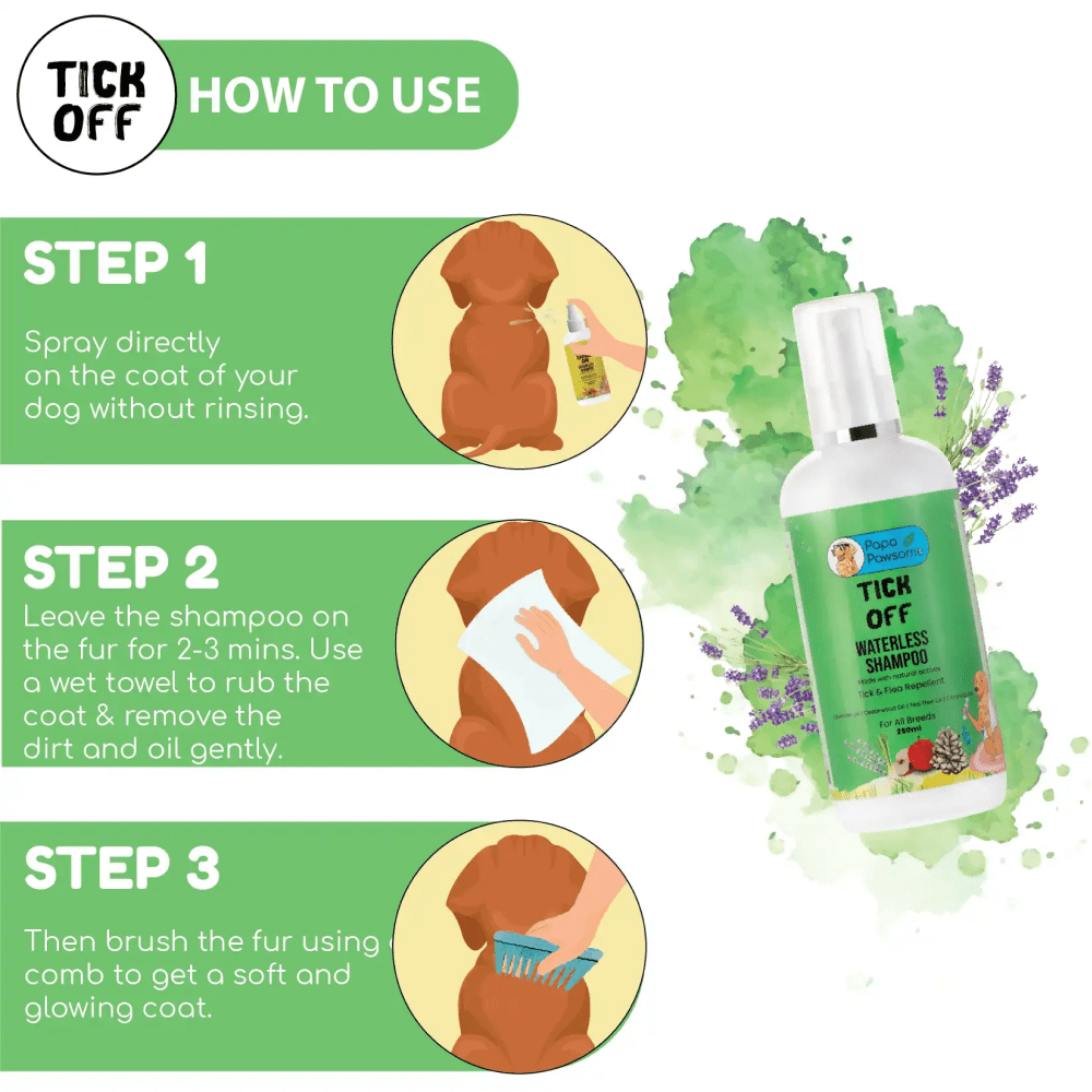 Papa Pawsome Tick Off Waterless Shampoo for Dogs image 4