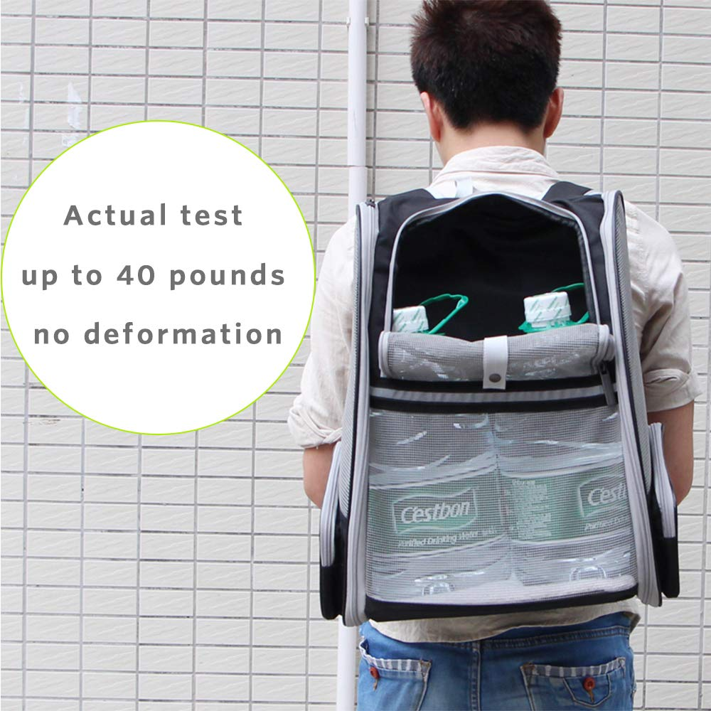 QPets Expandable Backpack for Dogs and Cats (Grey) image 5