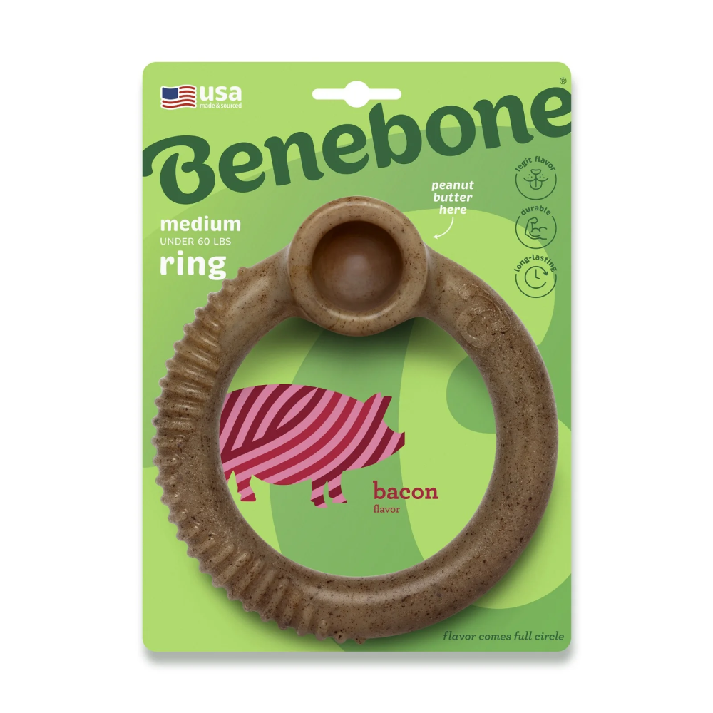 Benebone Bacon Flavoured Ring Bone Chew Toy for Dogs image 6