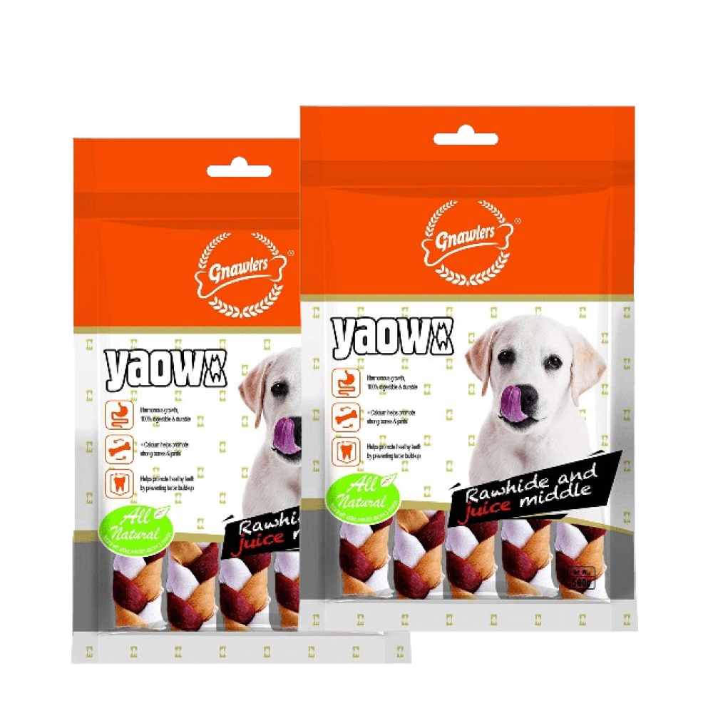 Gnawlers Yaowo Braided Dog Treats (2.5 inch) image 2