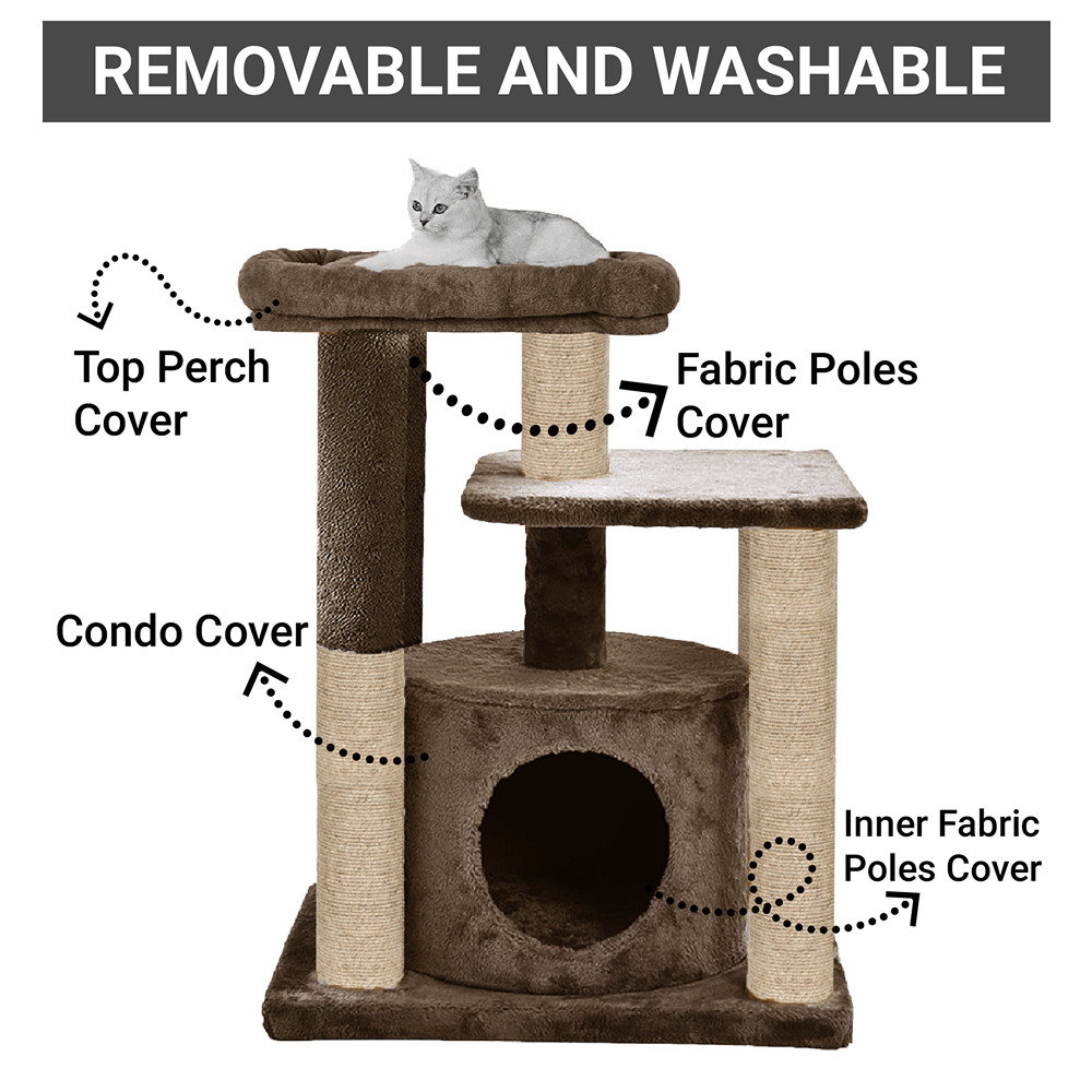 Furrlovers Cat Tree with Condo, Top Perch & Jute Rope Scratching Posts image 2