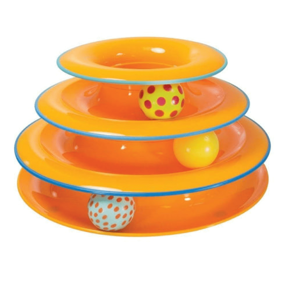 Petstages Tower of Track Three Level Active Toy for Cats (Orange)