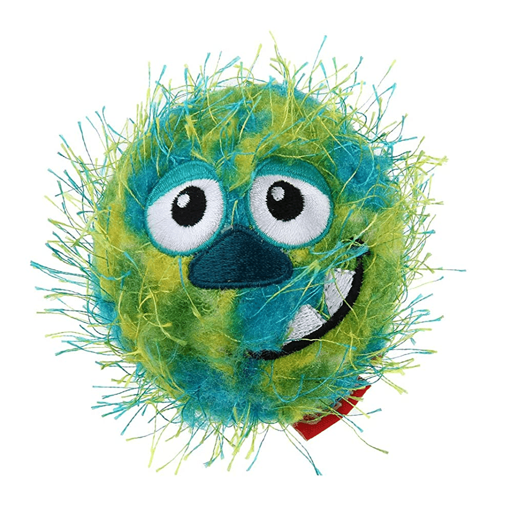 GiGwi Crazy Ball with Foam Rubber Ball and Squeaker Toy for Dogs (Green/Blue) image 3