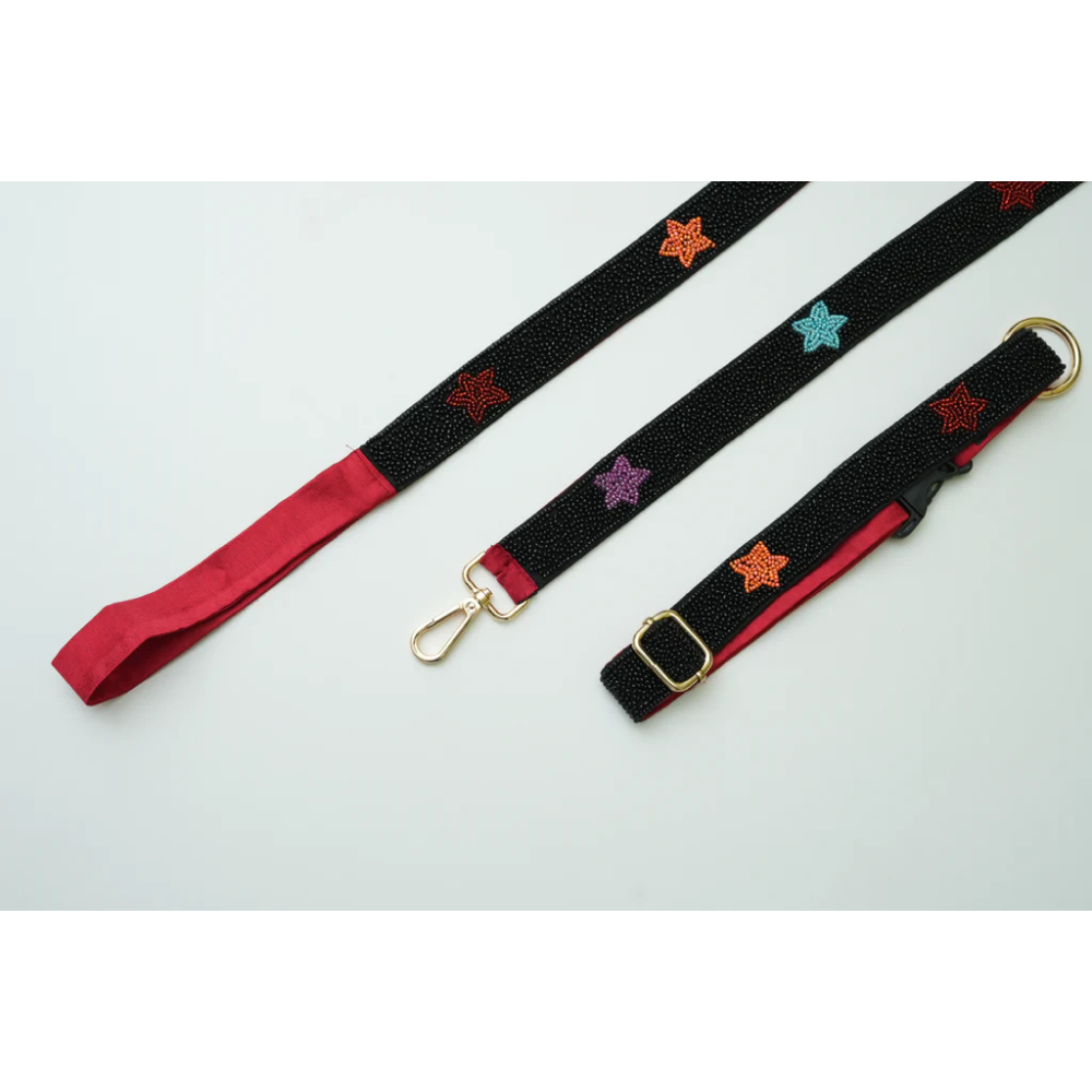 Floof & Co Starry Night Leash & Collar (Black) image 2