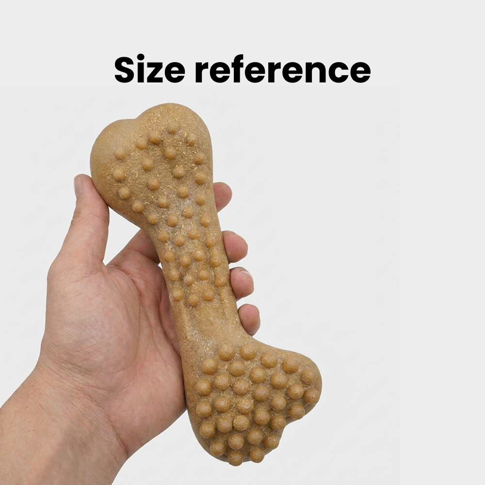 Barkbutler x Fofos Woodplay Brush Bone Toy for Dogs | For Chewers (Brown) image 3