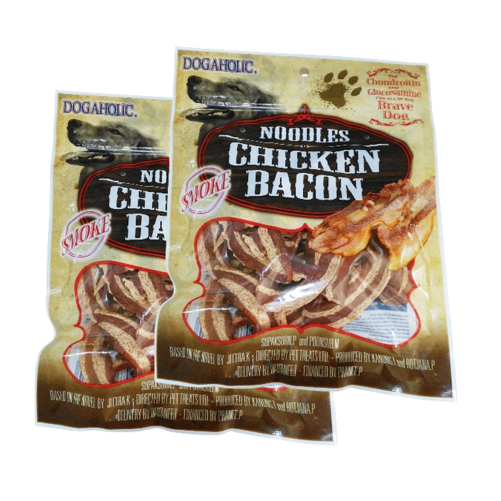Dogaholic Noodles Smoked Chicken Bacon Strips Dog Treats image 6