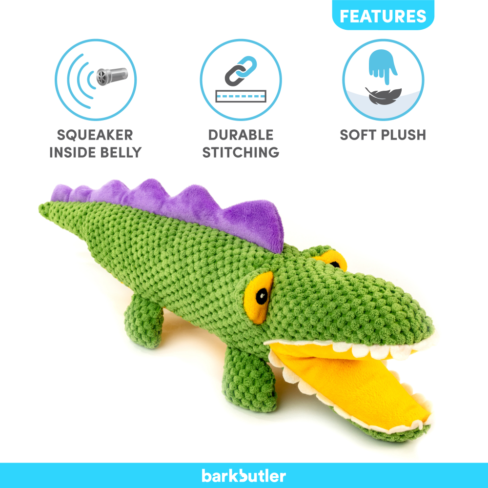 Barkbutler Aly The Gator Plush Toy for Dogs | For Medium Chewers (Green) image 8