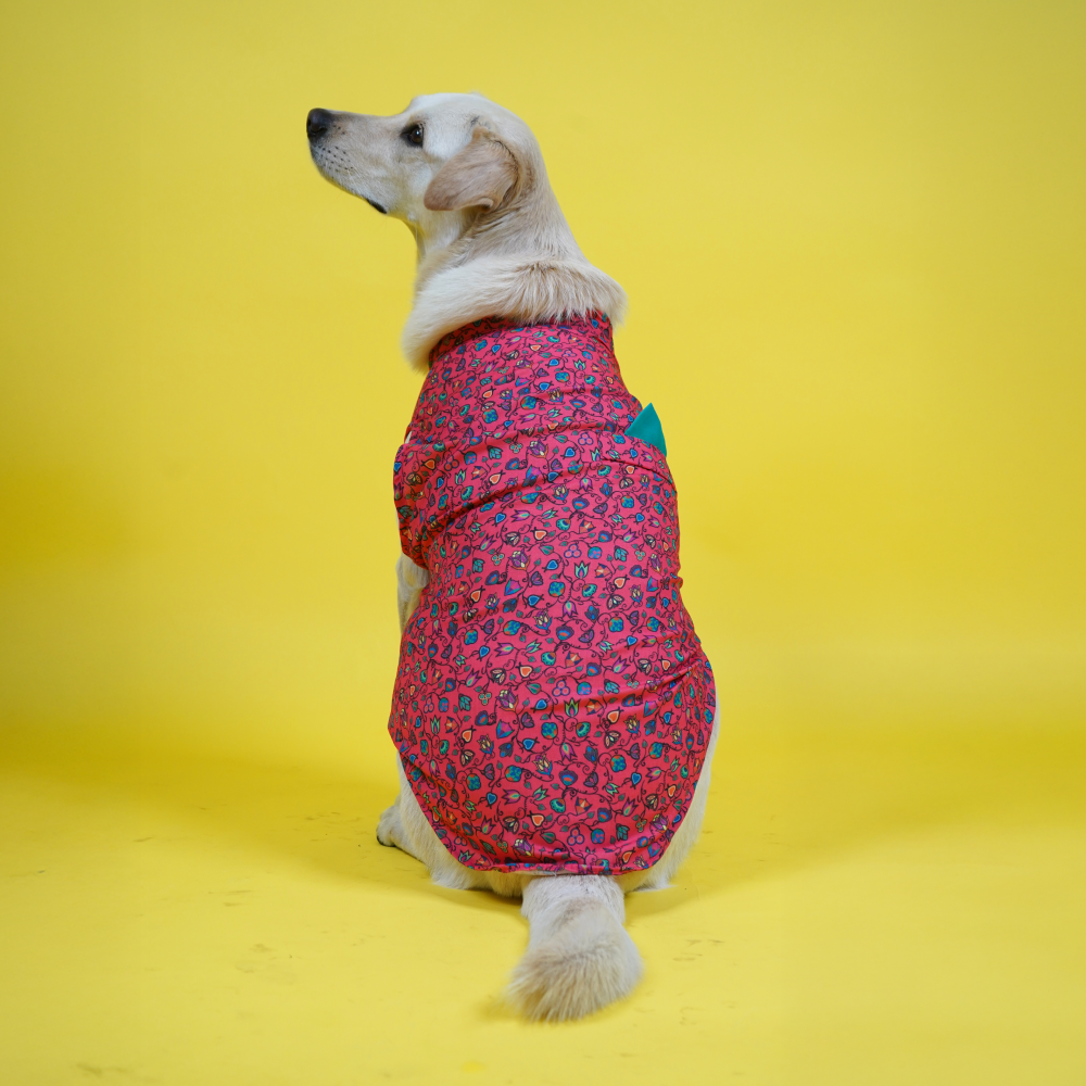 Skatrs Bold Fuchsia Printed Kurta for Dogs and Cats (Pink) image 1