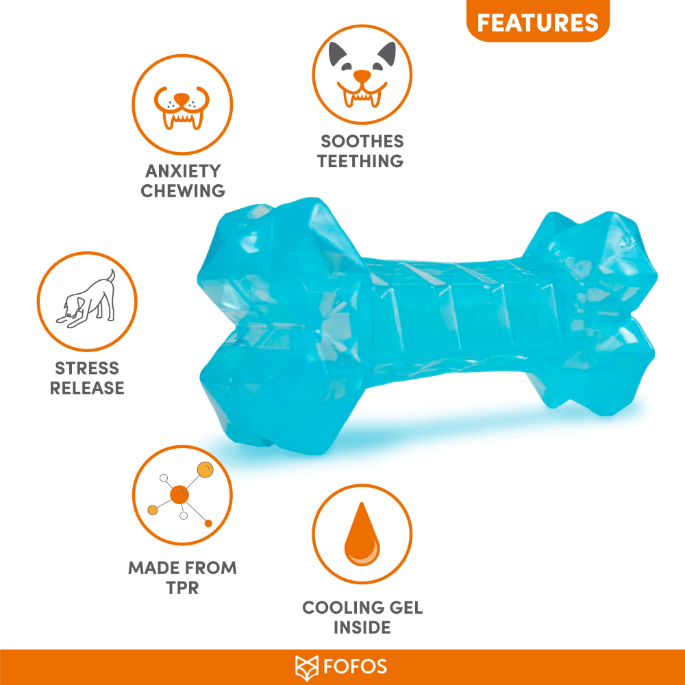 Barkbutler x Fofos Cooling Bone Freezable Chew Toy for Dogs (Blue) image 4