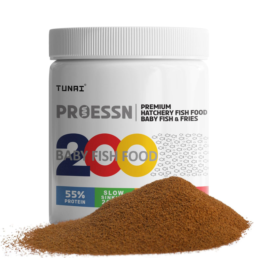 Tunai 55% Protien, 200 Micron Slow-Sinking Granules Seafood Flavour Dry Food for Fish