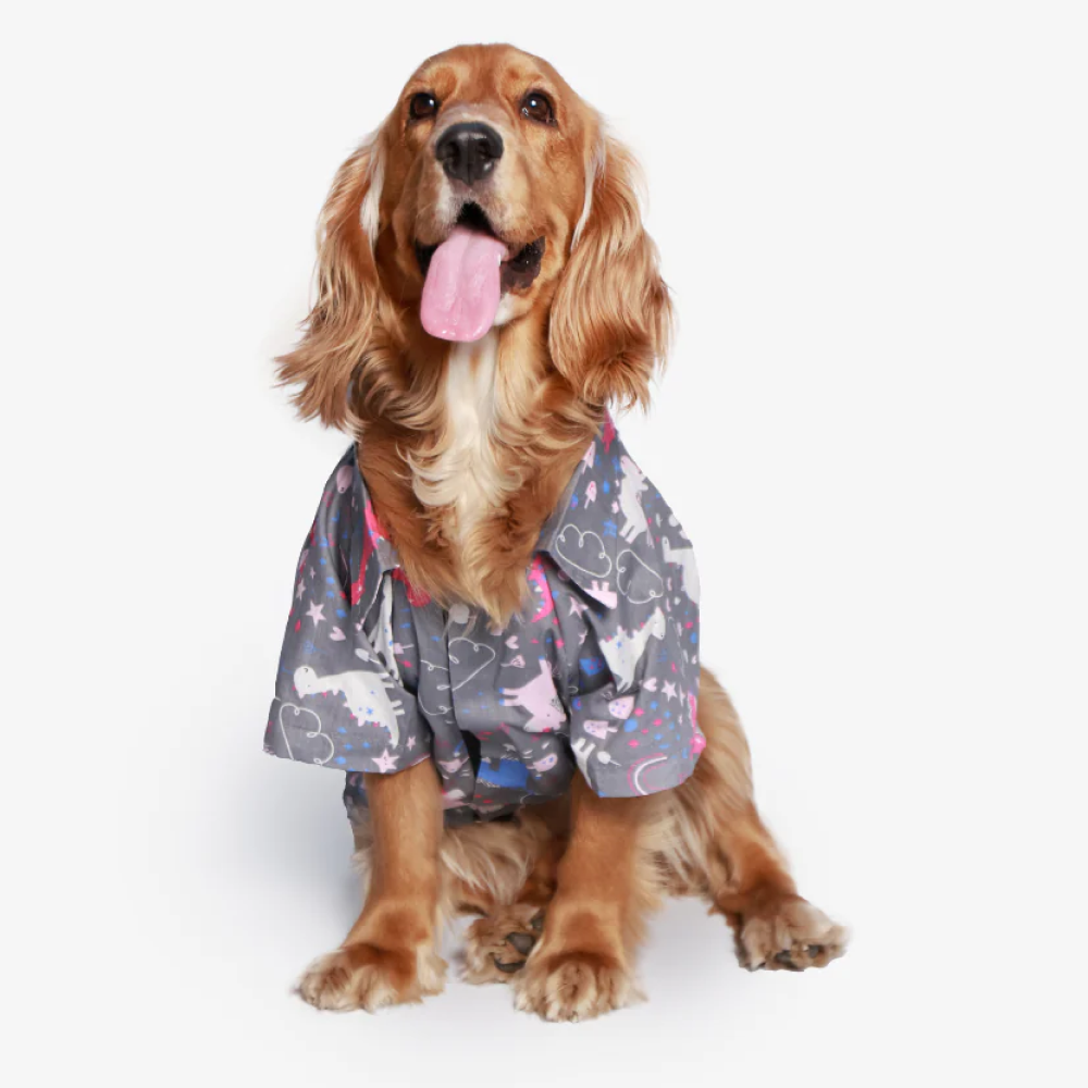 Pet Set Go Dino Wonderland Cotton Shirt for Dogs (Grey) image 4