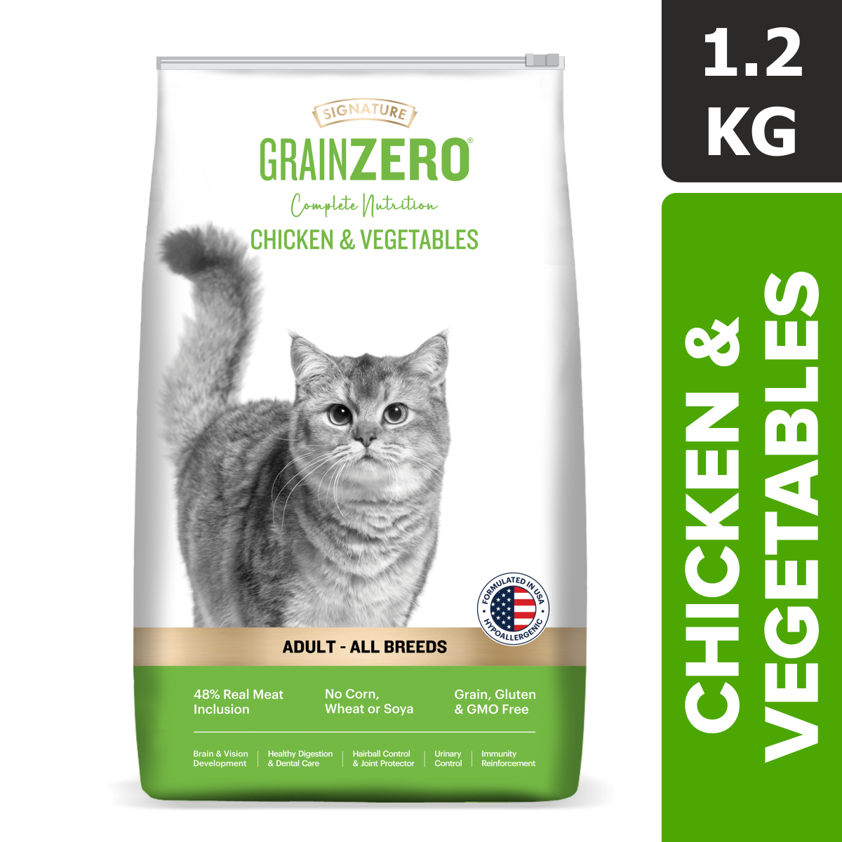 Signature Grain Zero Chicken & Vegetable Adult Cat Dry Food For All Breed image 1