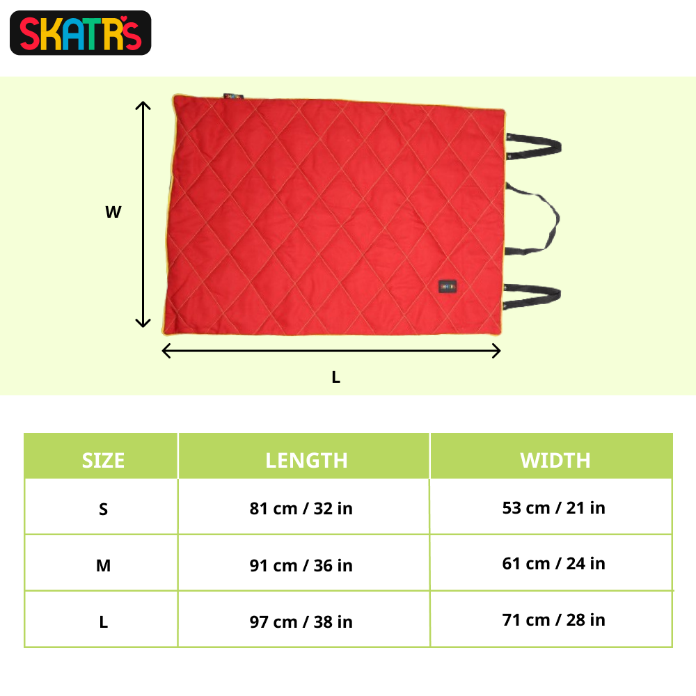 Skatrs Foldable Quilted Mat for Dogs and Cats (Red) image 2