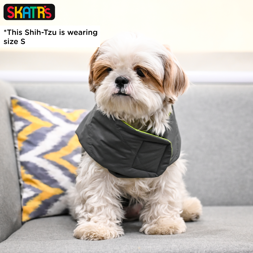 Skatrs Smokey Grey Puffer Reversible Jacket for Dogs and Cats | With Adjustable Baby Velcro image 10