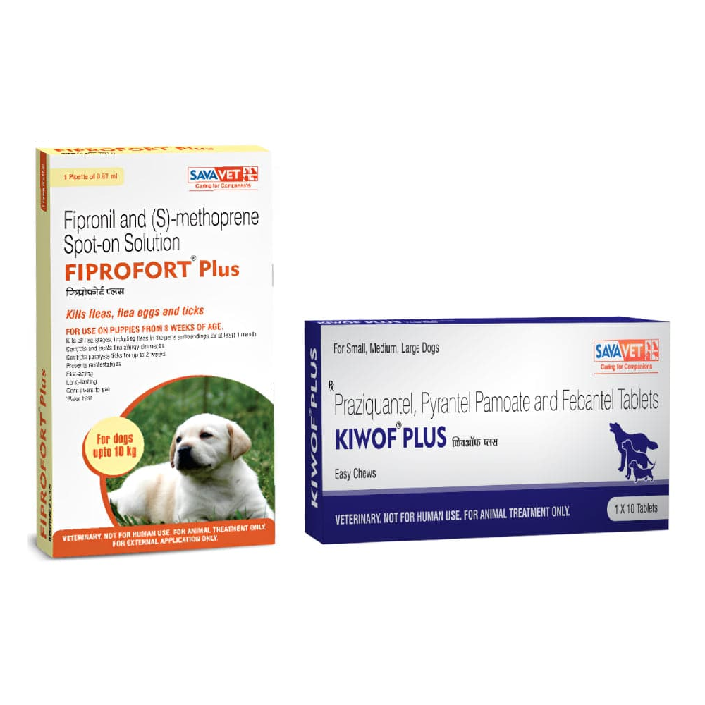 Dewormer and Tick & Flea Control Spot On Combo for Small Dogs (upto 10kg)