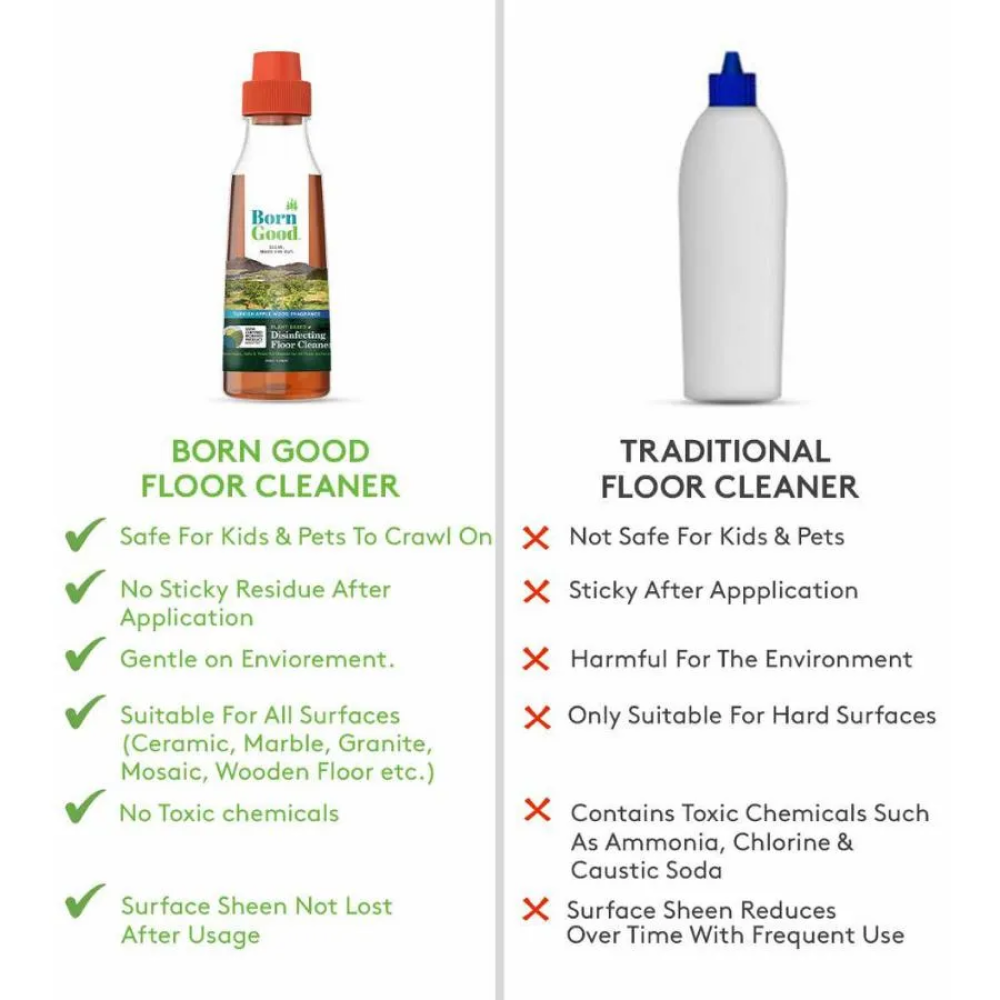 Born Good Turkish Apple Wood Fragrance Plant Based Disinfecting Floor Cleaner for Dogs and Cats image 5