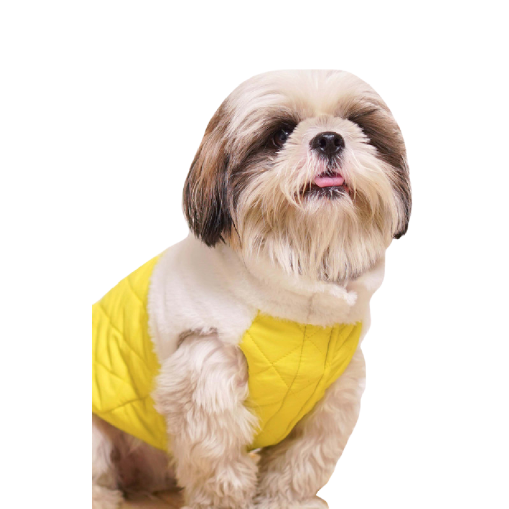 Pets Way Reversible Cozy Quilt Fur Winter Jacket for Dogs (Yellow) image 3