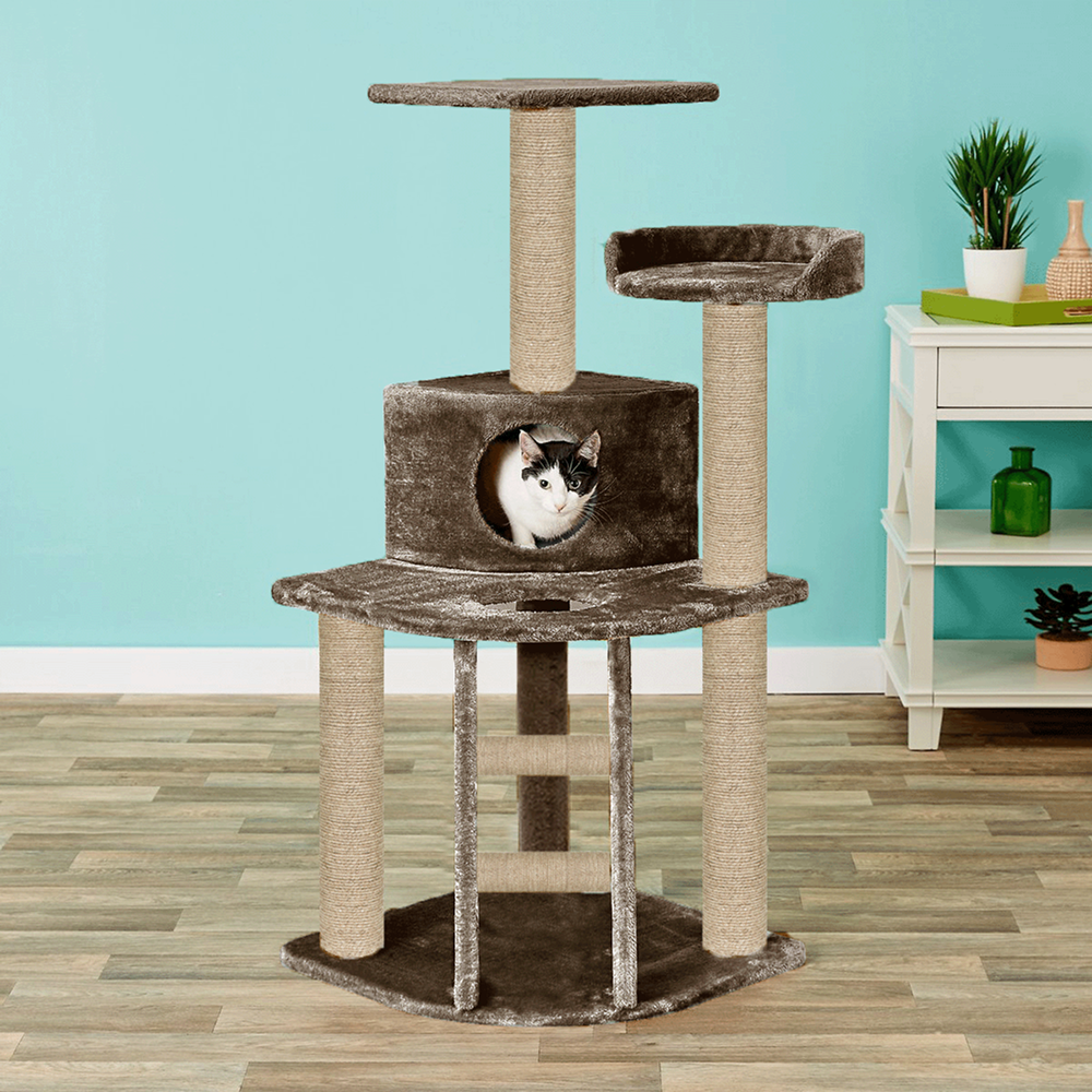 Furrlovers Multi Level Cat Tree with Plush Condo & Jute Scratching Posts