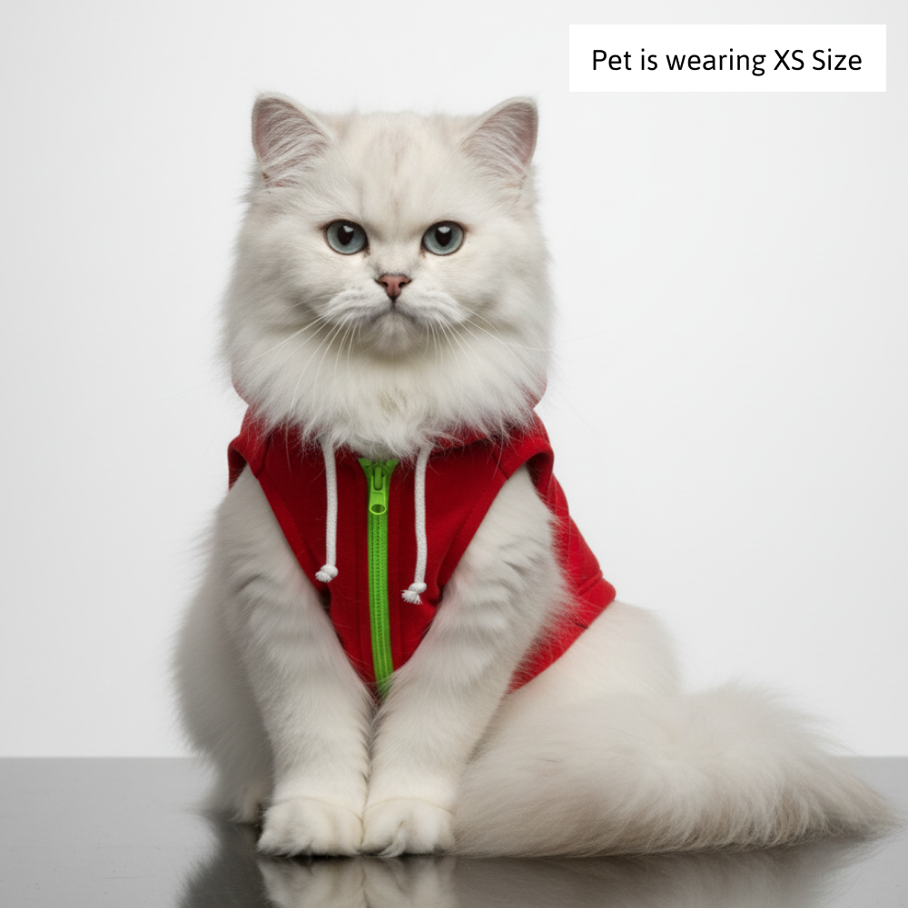 Skatrs  Breezy Hoodies with Pockets for Dog and Cats (Red) image 10
