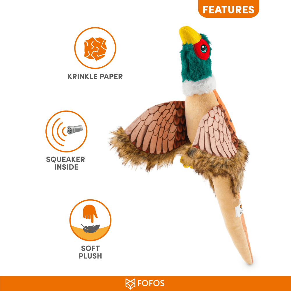 Barkbutler x Fofos Plush Pheasant Toy for Dogs | For Soft Chewers image 7