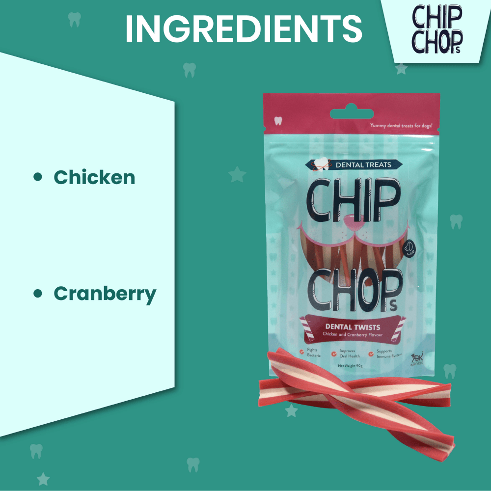Chip Chops Dental Twist Chicken and Cranberry Flavored Dog Treats image 4
