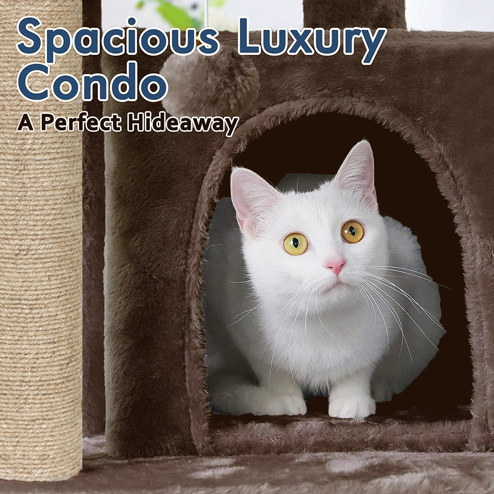 Furrlovers Multi Storey Cat Tree with Hammock, Condo & Scratching Posts image 3