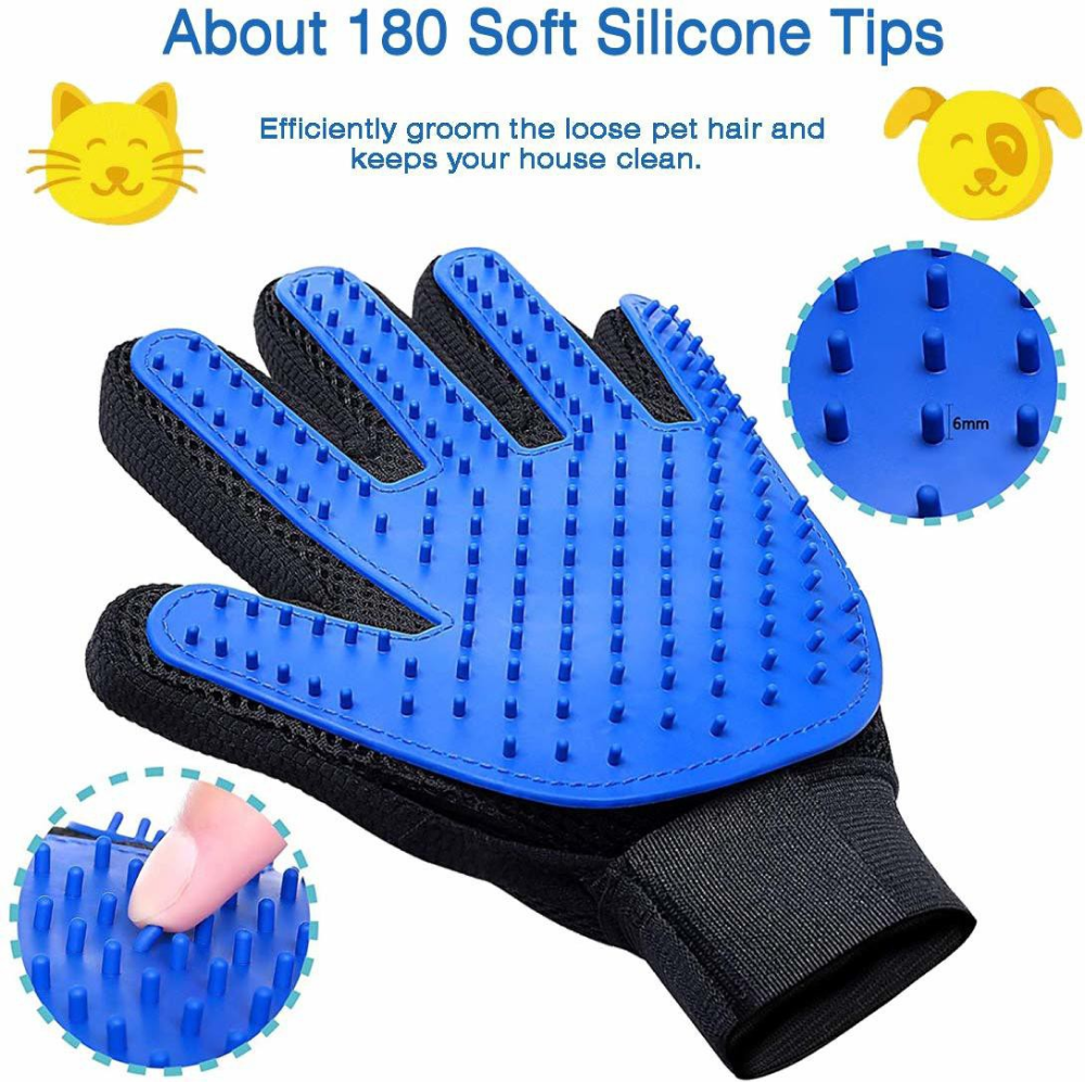 Chullbull Grooming Bath Gloves for Dogs (Blue/Black) image 4