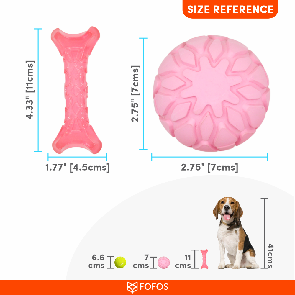 Barkbutler x Fofos Milk Bone & Ball Toy for Dogs (Pink) image 5