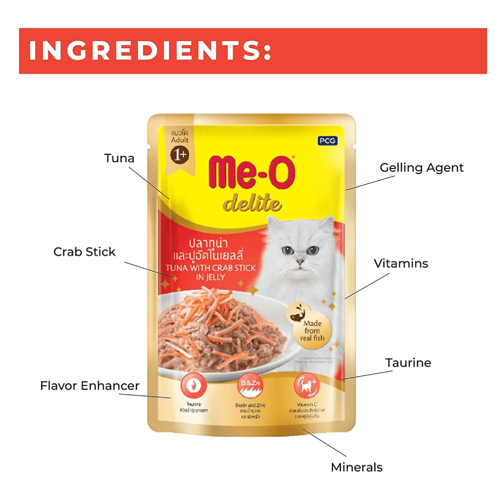 Me O Delite Tuna with Crab Sticks in Jelly Cat Wet Food image 2
