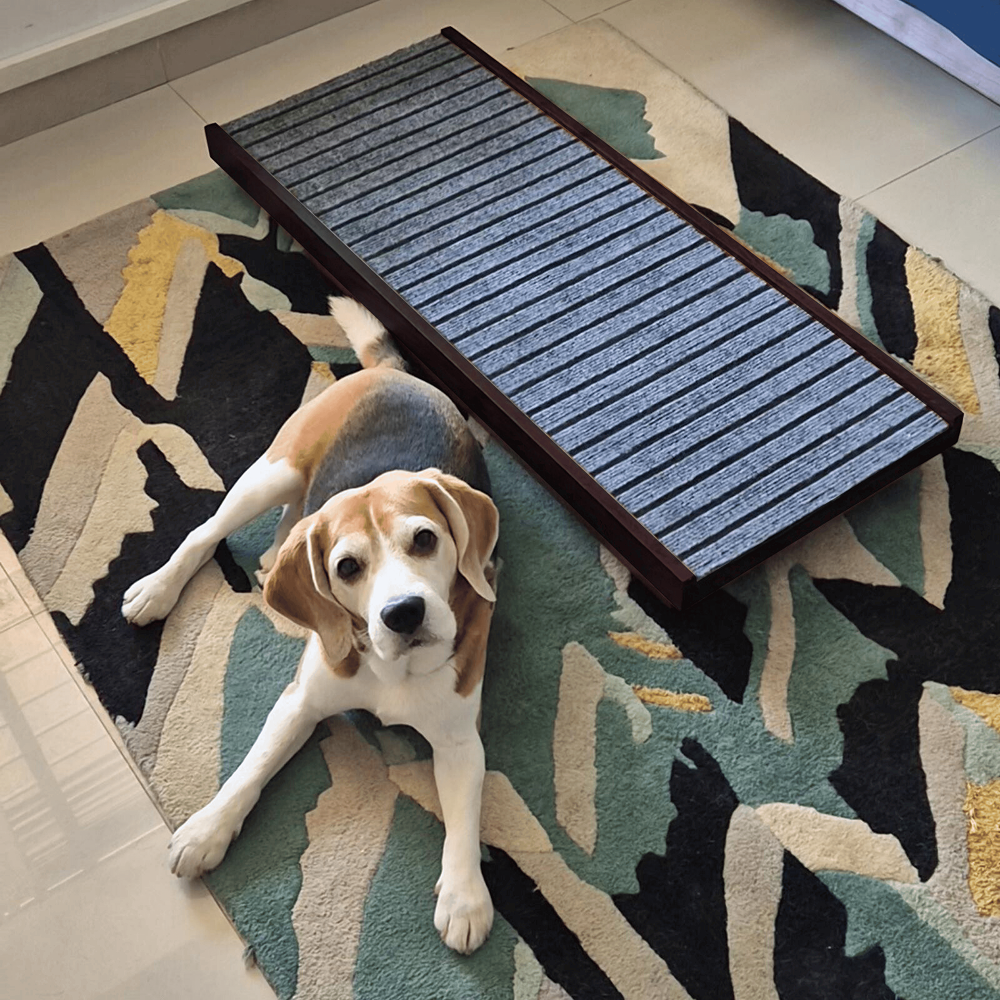 FurryLiving Wooden Ramp for Dogs and Cats (Dark Brown) image 6