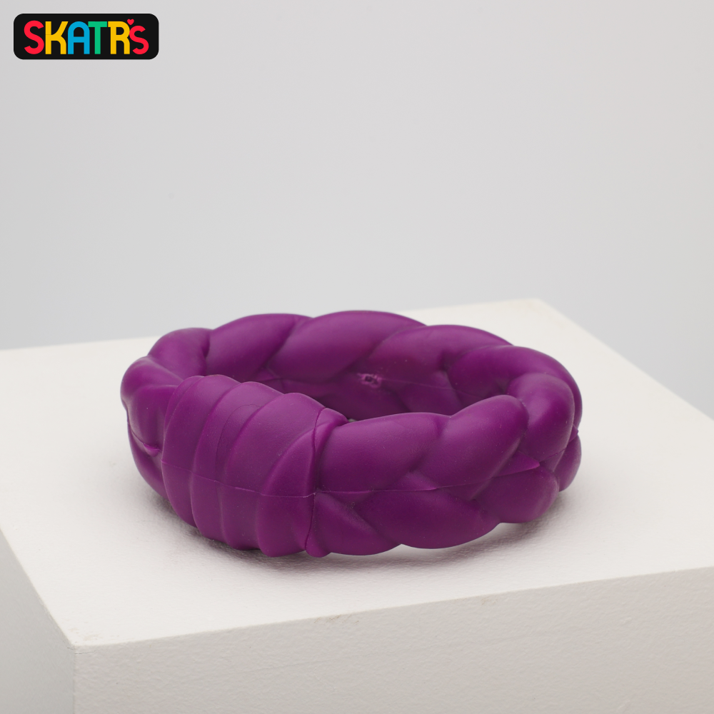 Skatrs Rubber Twisted Ring Toy for Dogs (Purple) image 4